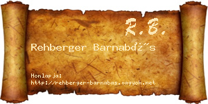 Rehberger Barnabás névjegykártya